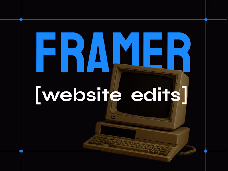 Cover image for Framer | Website Edits