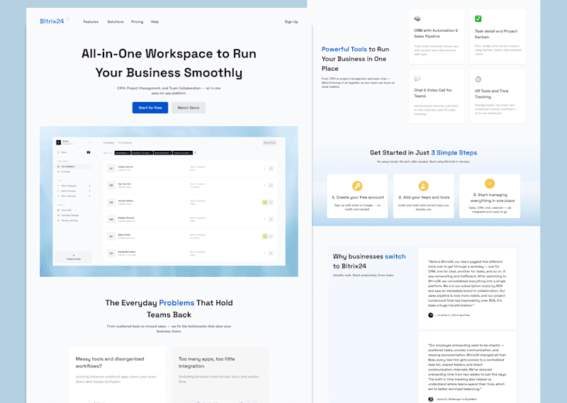 Cover image for Bitrix24 Homepage Redesign
