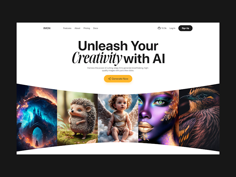 Cover image for AI image Generation Landing Page