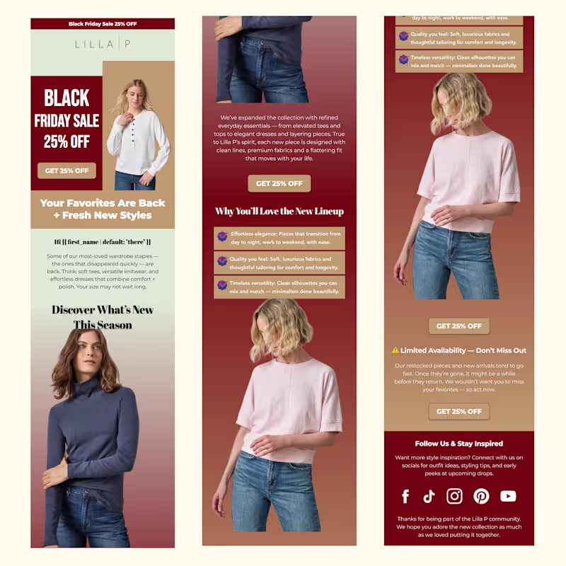 Cover image for Figma email design for LILLA brand