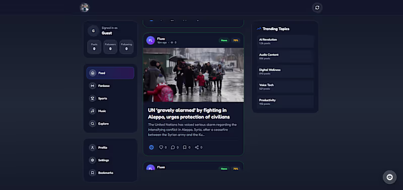 Cover image for Fluxa — an AI-powered content aggregation app that curates n...