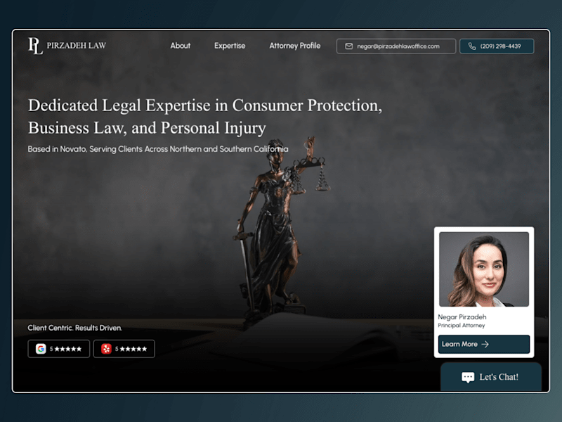 Cover image for Pirzadeh Law Landing Page Redesign