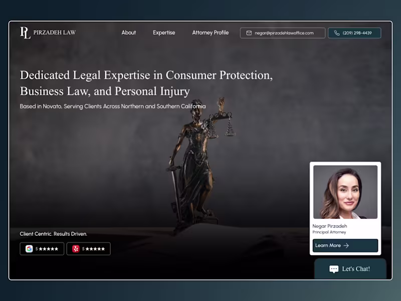 Cover image for Pirzadeh Law Landing Page Redesign