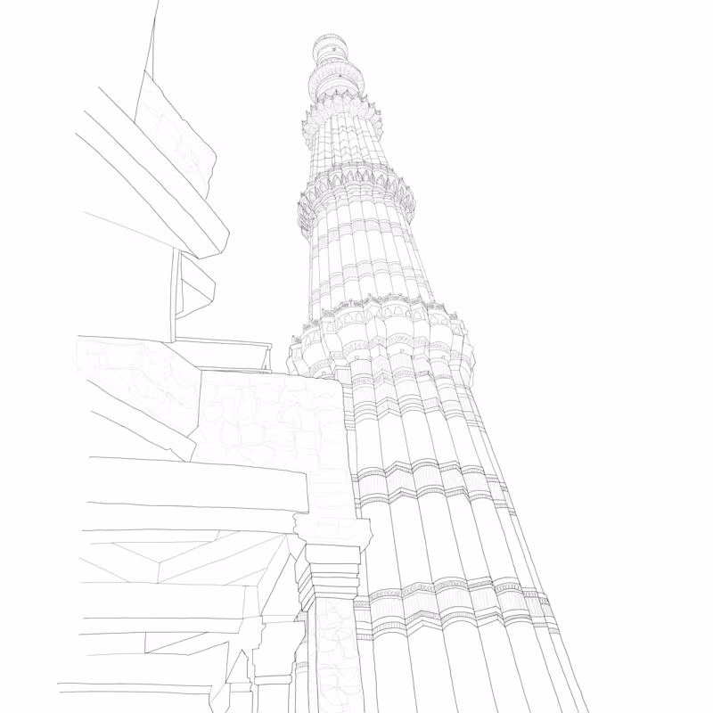 Cover image for Qutub Minar - illustration on Behance