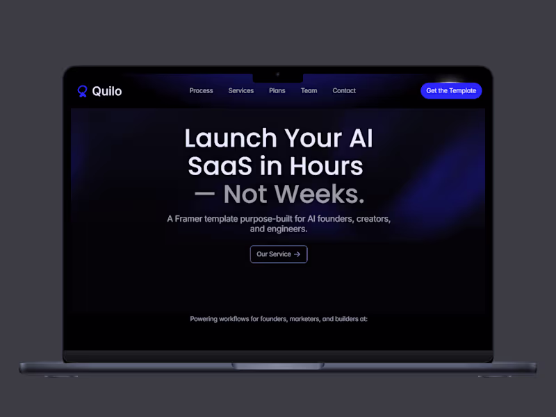 Cover image for Quilo – Responsive Framer Design for AI startups