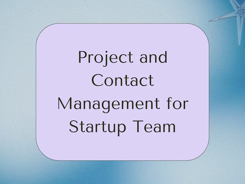 Cover image for Project Management System for a Startup Team