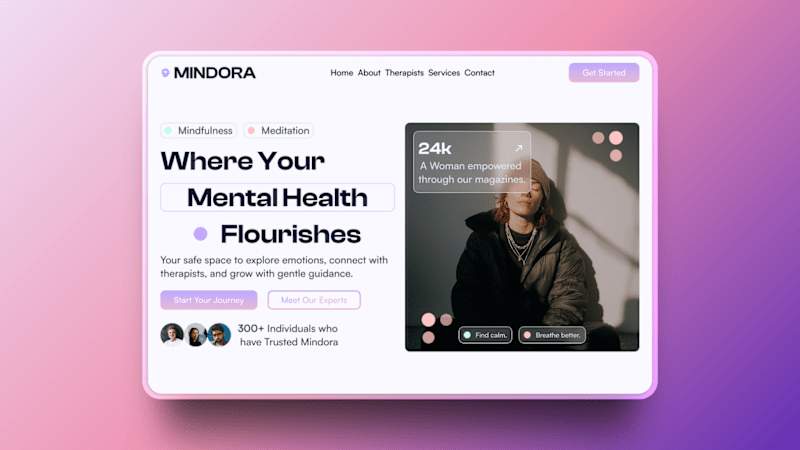 Cover image for Mindora Mental Wellness Platform Design