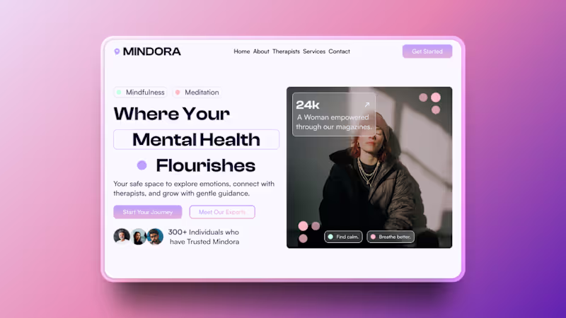 Cover image for Mindora Mental Wellness Platform Design