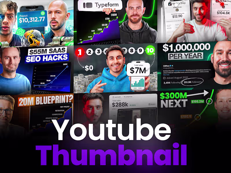 Cover image for Thumbnail Design in Financial, SMMA,Tech Niche