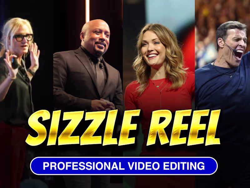 Cover image for I will edit professional sizzle reel for public speaker