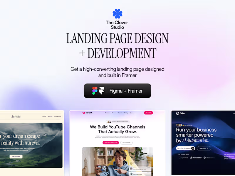 Cover image for Landing Page Design + Framer Development