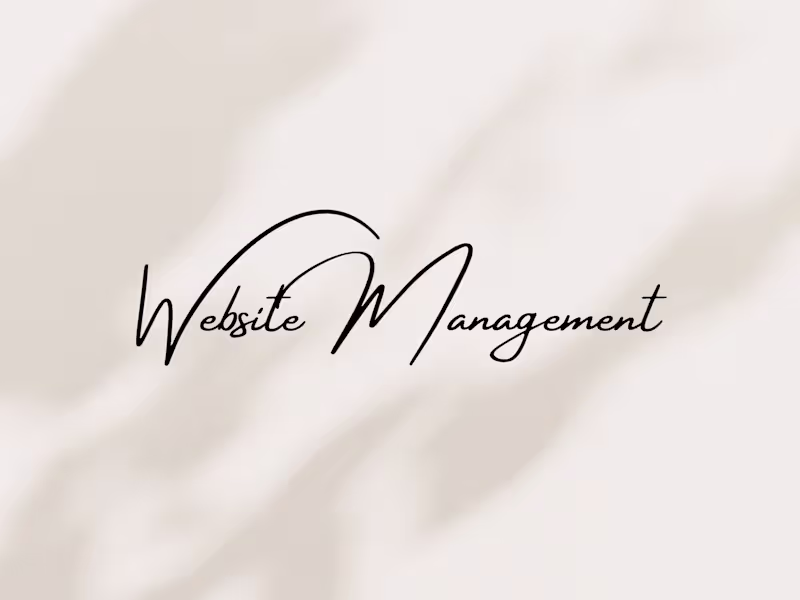 Cover image for Website Management (Existing Website)