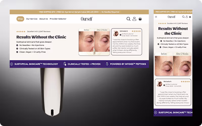 Cover image for High-converting skincare hero section focused