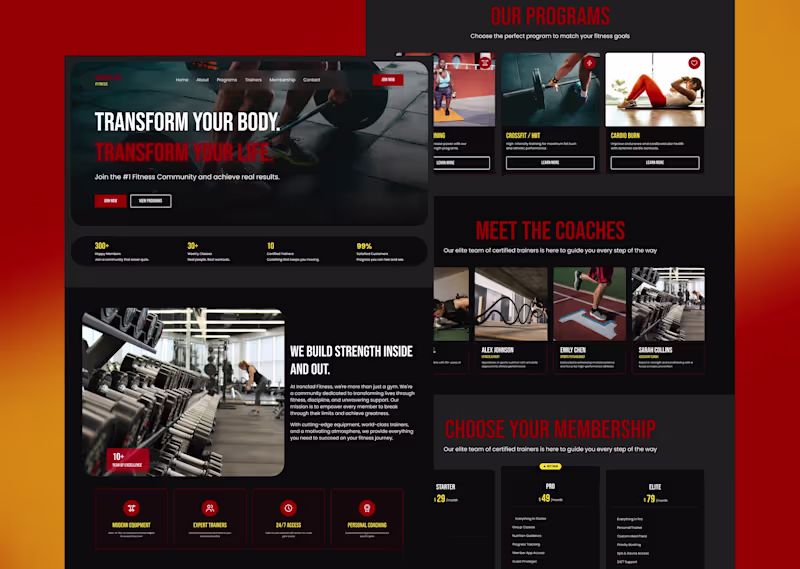 Cover image for Dynamic Gym Website Design
