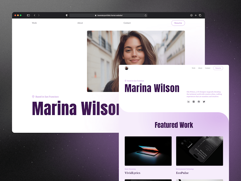Cover image for Lavender — Designer Portfolio Framer Website