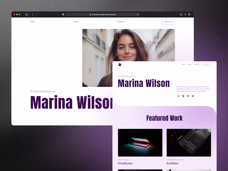 Cover image for Lavender — Designer Portfolio Framer Website
