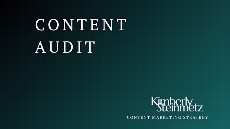 Cover image for Content Audit