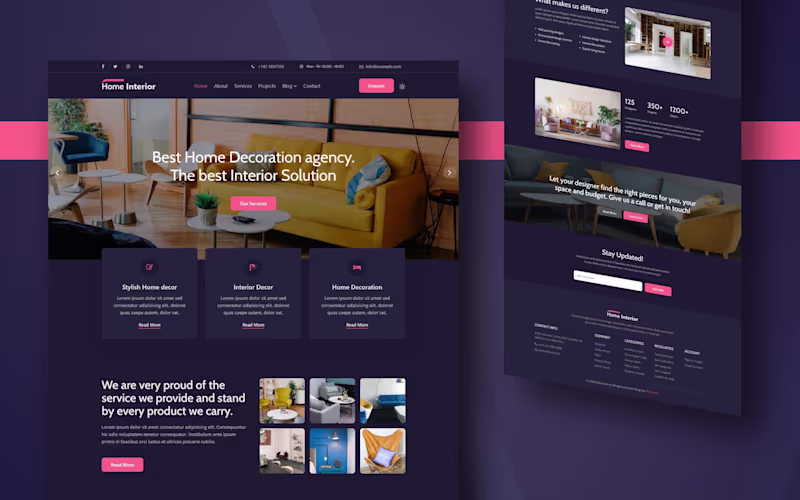 Cover image for interior design website design