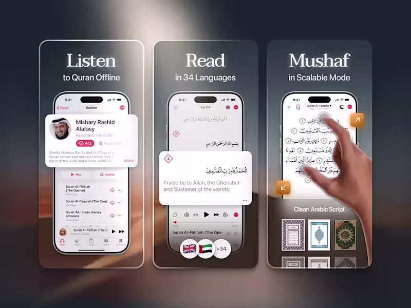 Cover image for Quran App Screenshots Design