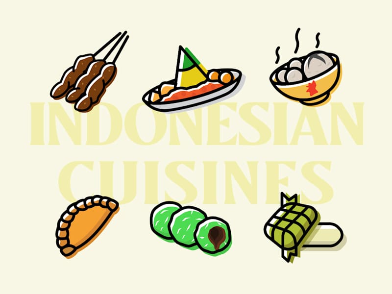 Cover image for Indonesian Food Illustrations