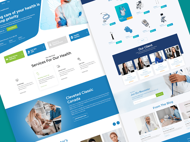 Cover image for I will design medical doctor hospital web responsive mobile app