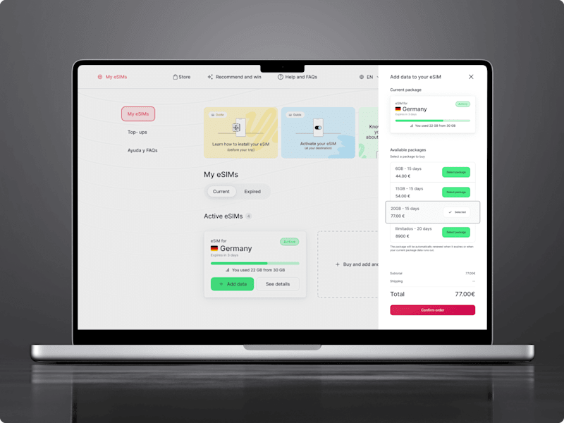 Cover image for Customer Platform and E-commerce for eSIM Provider