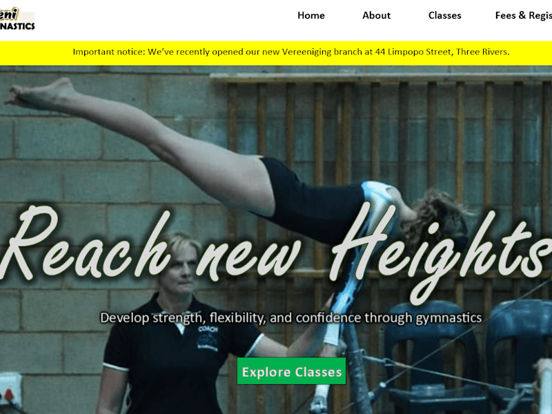 Cover image for Emfuleni Gymnastics Homepage