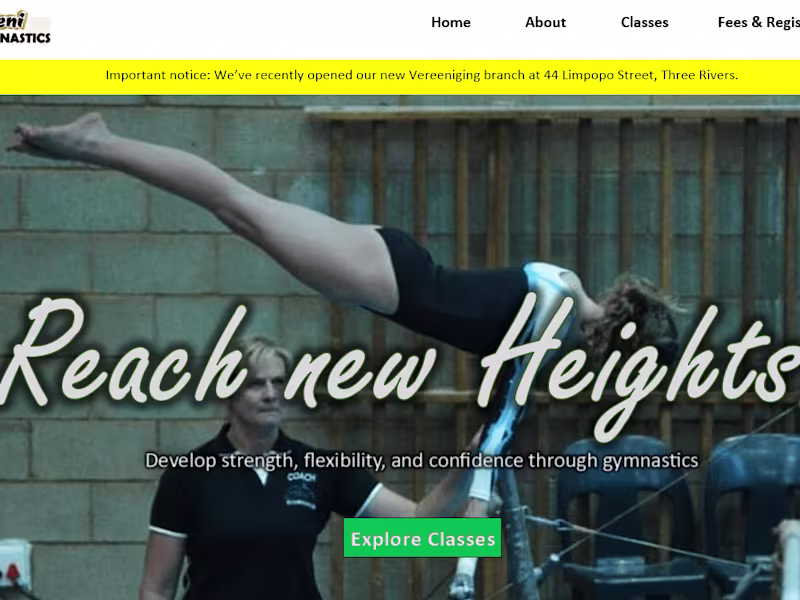 Cover image for Emfuleni Gymnastics Homepage