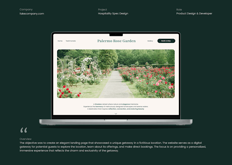 Cover image for Palermo Rose Garden Spec Website