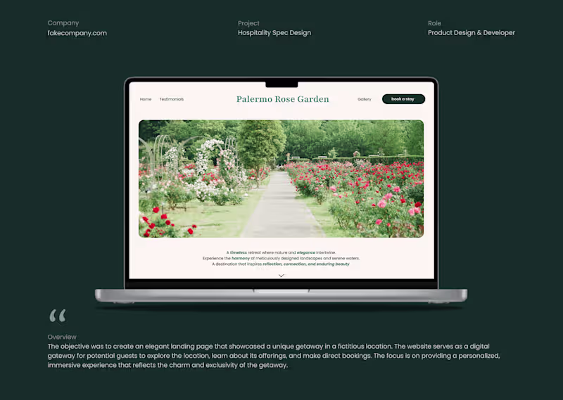 Cover image for Palermo Rose Garden Spec Website