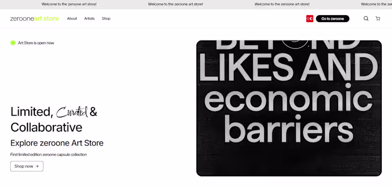 Cover image for Digital Collectibles Store for Generative Art Brand