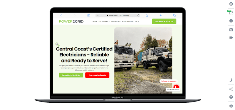 Cover image for POWER2GRID – Central Coast Electrical Services Website