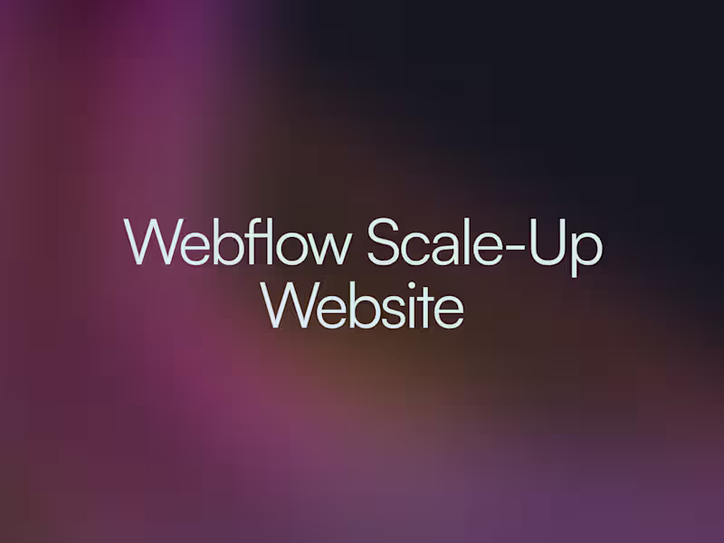 Cover image for Webflow Scale-Up Website