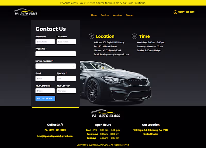 Cover image for web design & development project for la auto glass