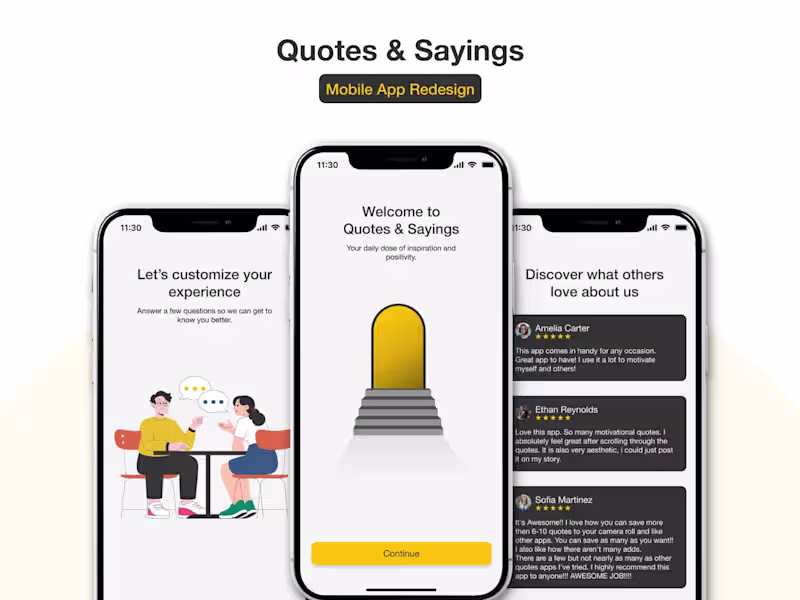 Cover image for Quotes & Sayings - Mobile App Redesign