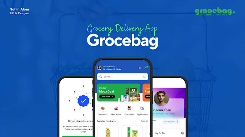Cover image for Grocebag: Grocery Delivery App Design UX Case Study :: Behance