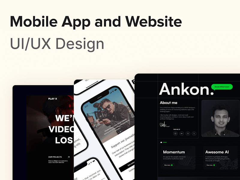 Cover image for UI/UX design, Redesign, Recreate for Website and Mobile App