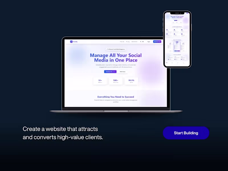 Cover image for Postify – AI-Powered Social Media Management Dashboard