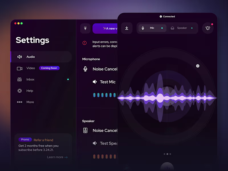 Cover image for UX/UI | Case Study | Krisp Noise Cancellation