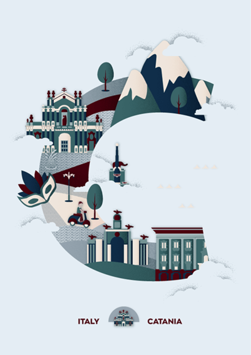 Cover image for Italy Catania Illustration on Behance
