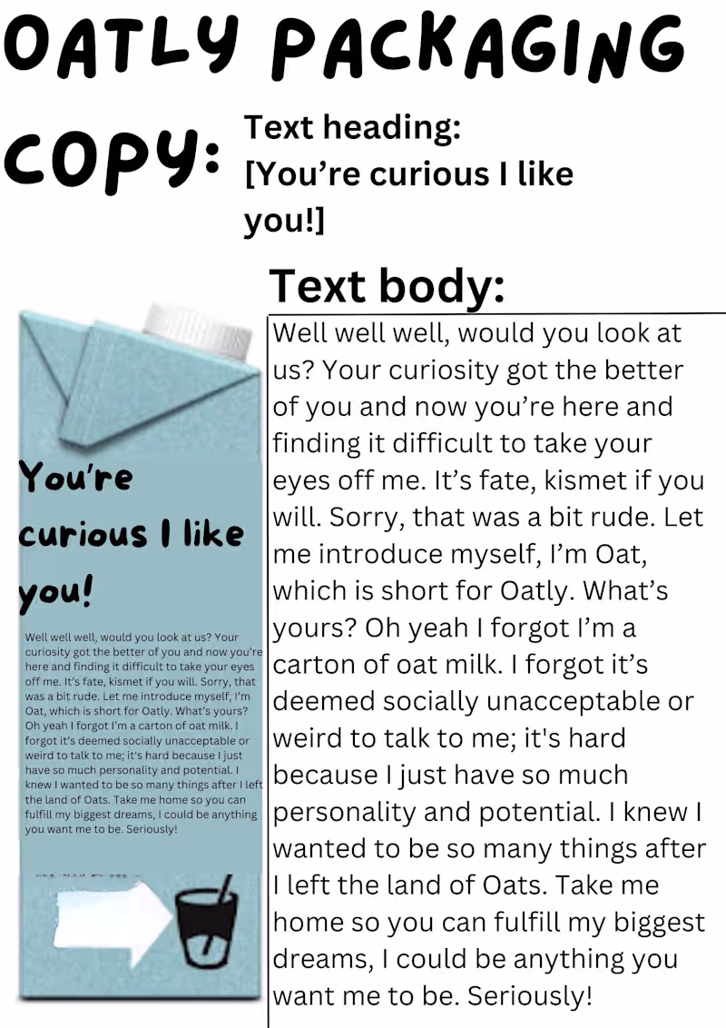 Cover image for Oatly Packaging Copy [SPEC WORK]