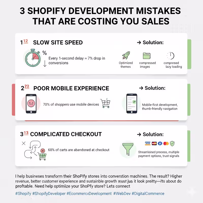 Cover image for 3 Shopify development mistakes that are costing you sales: 1...