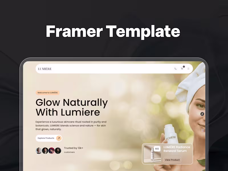 Cover image for Luxury Skincare : E-commerce Website (Framer + Shopify)