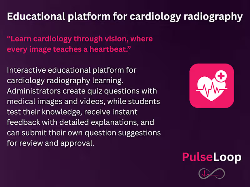 Cover image for Educational platform for cardiology radiography