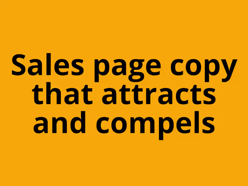 Cover image for sales page/landing page copywriting