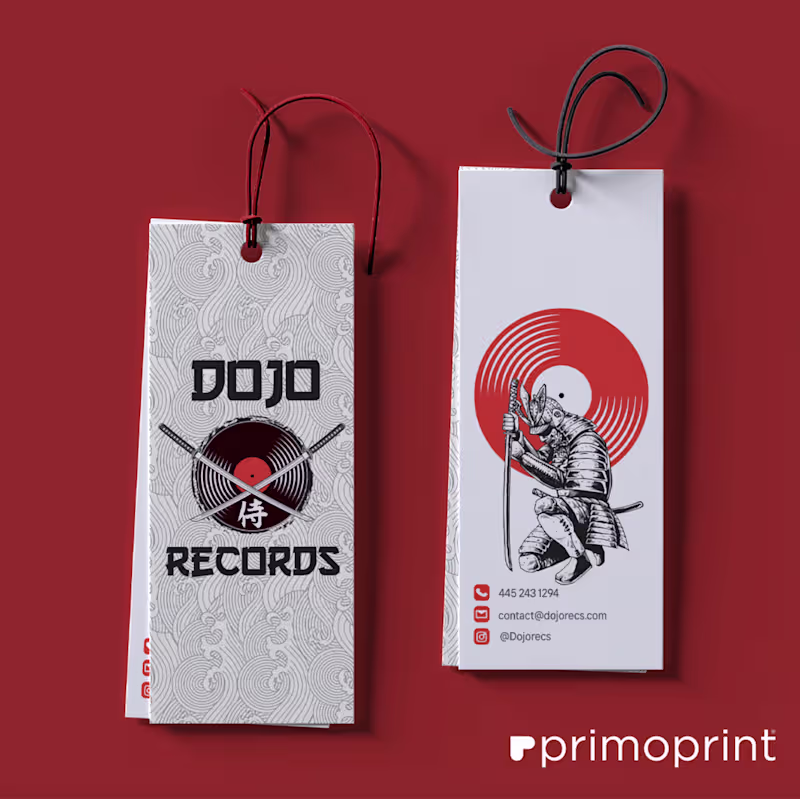 Cover image for Hi Here's a new hang tag design for Dojo Records!