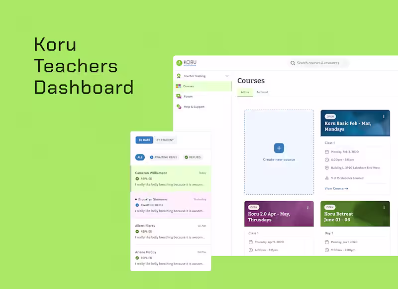 Cover image for Koru - Teachers Dashbaord