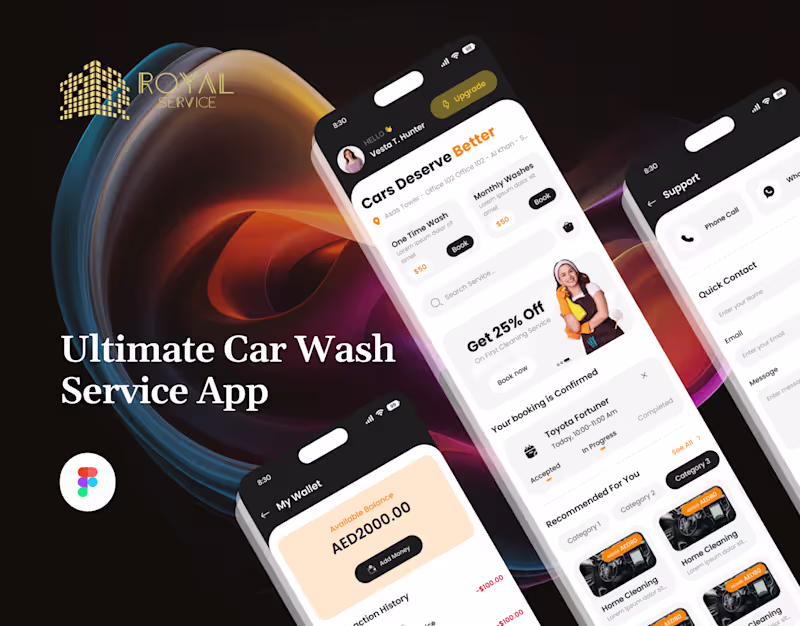 Cover image for Royal Service: Ultimate Car Wash Service App