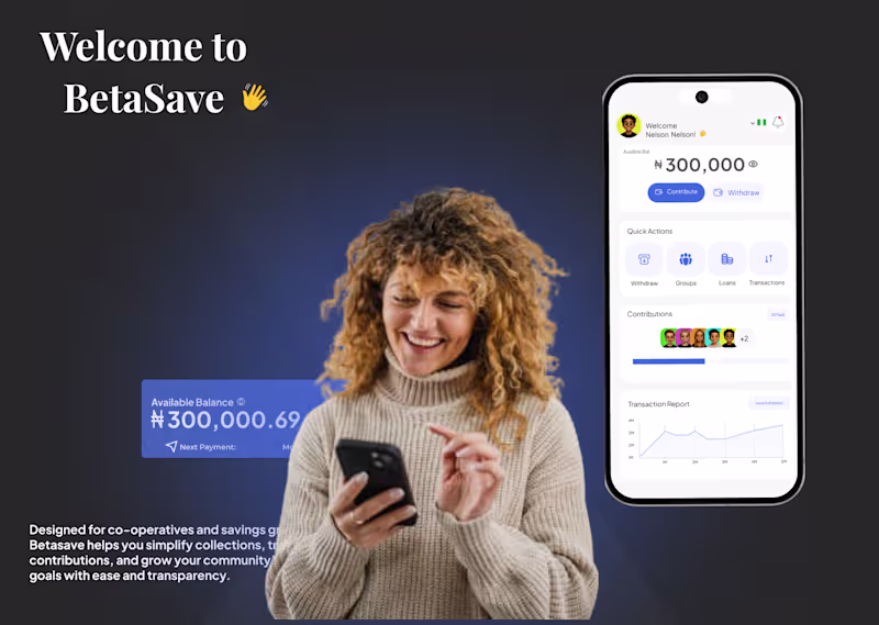 Cover image for Co-operative Mobile App design. BetaSave