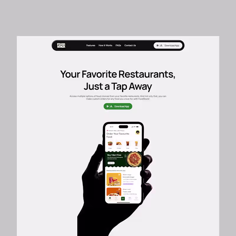 Cover image for FoodStack Landing Page